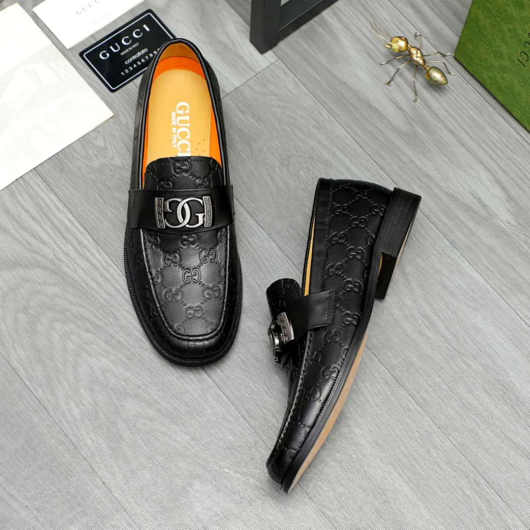 Men's shoes 💰480 Product trademark: GUCCI "Gucci" business slip-on leather shoes Regular size: 38-44 45 custom-made Product materials: Selected cowhide embossed upper, cowhide lining, rubber outsole